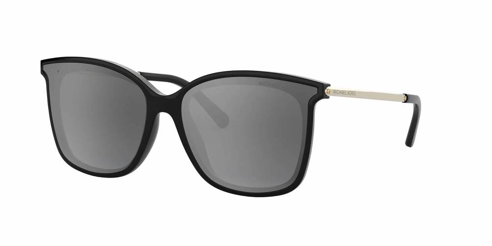 NEW MICHAEL KORS women's zermatt square sunglasses in black - gradient silver gr